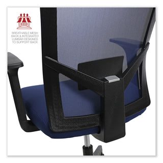 Workspace by Alera® Workspace by Alera Mesh Back Fabric Task Chair, Supports Up to 275 lb, 17.32" to 21.1" Seat Height, Navy Seat, Navy Back (ALEWS42B27)