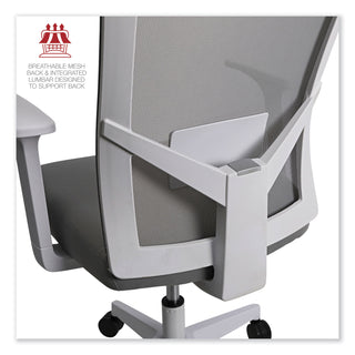 Workspace by Alera® Workspace by Alera Mesh Back Fabric Task Chair, Supports Up to 275 lb, 17.32" to 21.1" Seat Height, Gray Seat, Gray Back (ALEWS42B47)