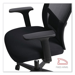 Workspace by Alera® Workspace by Alera Mesh Back Fabric Task Chair, Supports Up to 275 lb, 17.32" to 21.1" Seat Height, Black Seat, Black Back (ALEWS42B17)