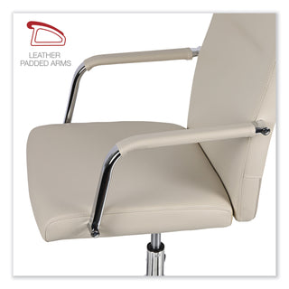 Workspace by Alera® Workspace by Alera Leather Task Chair, Supports Up to 275 lb, 18.19" to 21.93" Seat Height, White Seat, White Back (ALEWS4106)