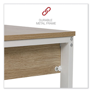 Workspace by Alera® Workspace by Alera Modern Writing Desk, 47.24" x 23.62" x 29.92", Beigewood/White (ALEWSWD4824WB)