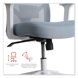 Workspace by Alera® Workspace by Alera Mesh Back Fabric Task Chair, Supports Up to 275 lb, 17.32" to 21.1" Seat Height, Seafoam Blue Seat/Back (ALEWS42B77)
