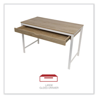 Workspace by Alera® Workspace by Alera Modern Writing Desk, 47.24" x 23.62" x 29.92", Beigewood/White (ALEWSWD4824WB)
