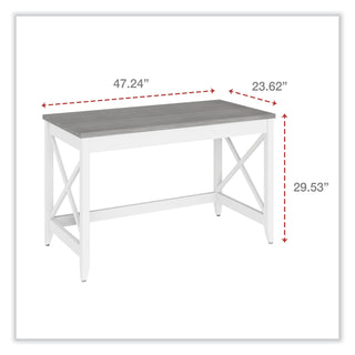 Workspace by Alera® Workspace by Alera Farmhouse Writing Desk, 47.24" x 23.62" x 29.53", Gray (ALEWSF4824GY)