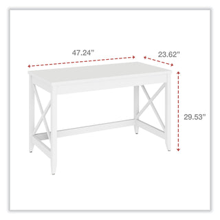 Workspace by Alera® Workspace by Alera Farmhouse Writing Desk, 47.24" x 23.62" x 29.53", White (ALEWSF4824WT)