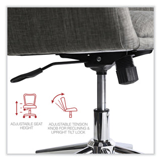 Workspace by Alera® Workspace by Alera Mid-Century Task Chair, Supports Up to 275 lb, 18.9" to 22.24" Seat Height, Gray Seat, Gray Back (ALEWS4241)