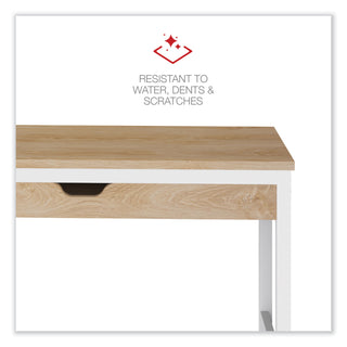 Workspace by Alera® Workspace by Alera Modern Writing Desk, 47.24" x 23.62" x 29.92", Beigewood/White (ALEWSWD4824WB)