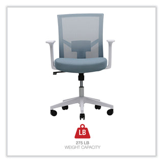 Workspace by Alera® Workspace by Alera Mesh Back Fabric Task Chair, Supports Up to 275 lb, 17.32" to 21.1" Seat Height, Seafoam Blue Seat/Back (ALEWS42B77)