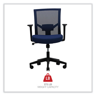 Workspace by Alera® Workspace by Alera Mesh Back Fabric Task Chair, Supports Up to 275 lb, 17.32" to 21.1" Seat Height, Navy Seat, Navy Back (ALEWS42B27)