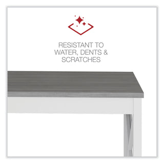 Workspace by Alera® Workspace by Alera L-Shaped Farmhouse Desk, 58.27" x 58.27" x 29.53", Gray/White (ALEWSF5959GY)