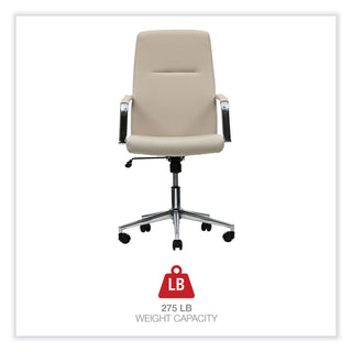Workspace by Alera® Workspace by Alera Leather Task Chair, Supports Up to 275 lb, 18.19" to 21.93" Seat Height, White Seat, White Back (ALEWS4106)