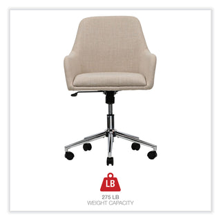 Workspace by Alera® Workspace by Alera Mid-Century Task Chair, Supports Up to 275 lb, 18.9" to 22.24" Seat Height, Cream Seat, Cream Back (ALEWS4251)