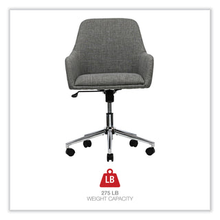 Workspace by Alera® Workspace by Alera Mid-Century Task Chair, Supports Up to 275 lb, 18.9" to 22.24" Seat Height, Gray Seat, Gray Back (ALEWS4241)