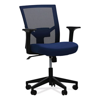 Workspace by Alera® Workspace by Alera Mesh Back Fabric Task Chair, Supports Up to 275 lb, 17.32" to 21.1" Seat Height, Navy Seat, Navy Back (ALEWS42B27)