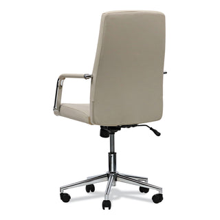 Workspace by Alera® Workspace by Alera Leather Task Chair, Supports Up to 275 lb, 18.19" to 21.93" Seat Height, White Seat, White Back (ALEWS4106)