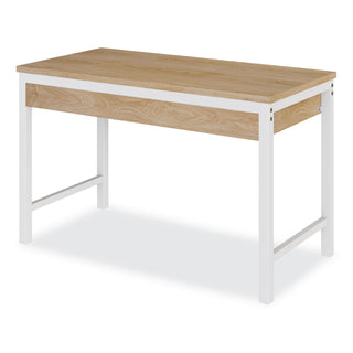 Workspace by Alera® Workspace by Alera Modern Writing Desk, 47.24" x 23.62" x 29.92", Beigewood/White (ALEWSWD4824WB)