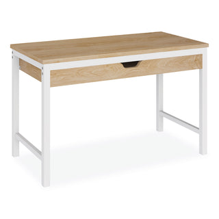 Workspace by Alera® Workspace by Alera Modern Writing Desk, 47.24" x 23.62" x 29.92", Beigewood/White (ALEWSWD4824WB)