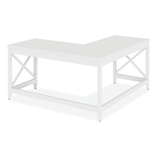 Workspace by Alera® Workspace by Alera L-Shaped Farmhouse Desk, 58.27" x 58.27" x 29.53", White (ALEWSF5959WT)