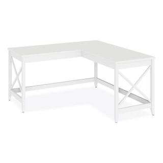 Workspace by Alera® Workspace by Alera L-Shaped Farmhouse Desk, 58.27" x 58.27" x 29.53", White (ALEWSF5959WT)