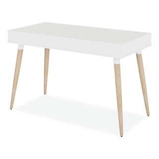Workspace by Alera® Workspace by Alera Scandinavian Writing Desk, 47.24" x 23.62" x 29.53", White/Beigewood (ALEWSS4824WB)
