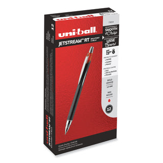 uniball® Jetstream Retractable Ballpoint Pen, Bold 1mm, Red Ink, Black Barrel (UBC73834)