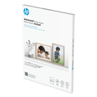HP Advanced Photo Paper, 10.5 mil, 8 x 10, Glossy White, 25/Pack (HEW6J777A)