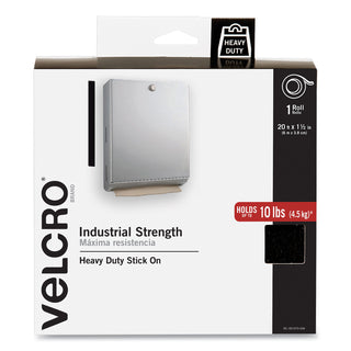 VELCRO® Industrial-Strength Heavy-Duty Fasteners with Dispenser Box, 2" x 15 ft, Black (VEK90197)