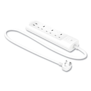 TP-Link Kasa Smart WiFi 3-Outlet Power Strip, 3 Outlets, 2 USB Ports, White (TPLKP303)