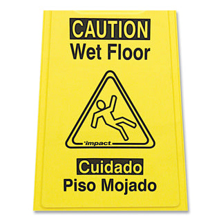 Impact® Bilingual Yellow Wet Floor Sign, 12.05 x 1.55 x 24.3, Yellow (LFP9152W)