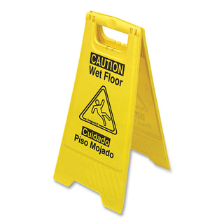 Impact® Bilingual Yellow Wet Floor Sign, 12.05 x 1.55 x 24.3, Yellow (LFP9152W)