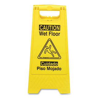 Impact® Bilingual Yellow Wet Floor Sign, 12.05 x 1.55 x 24.3, Yellow (LFP9152W)