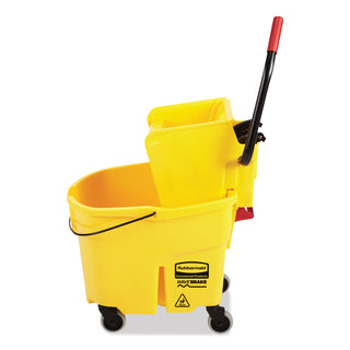 Rubbermaid® Commercial WaveBrake 2.0 Bucket/Wringer Combos, Side-Press, 35 qt, Plastic, Yellow (RCPFG758088YEL) (RCPFG758088YEL)