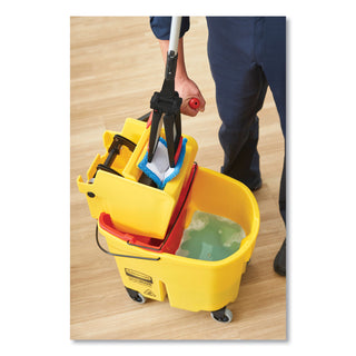 Rubbermaid® Commercial WaveBrake 2.0 Bucket/Wringer Combos, Side-Press, 35 qt, Plastic, Yellow (RCPFG758088YEL) (RCPFG758088YEL)