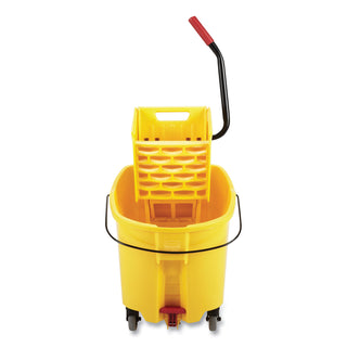 Rubbermaid® Commercial WaveBrake 2.0 Bucket/Wringer Combos, Down-Press, 44 qt, Plastic, Yellow (RCPFG757688YEL)