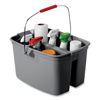 Rubbermaid® Commercial Double Utility Pail, 17 qt, Plastic, Gray (2617GY)