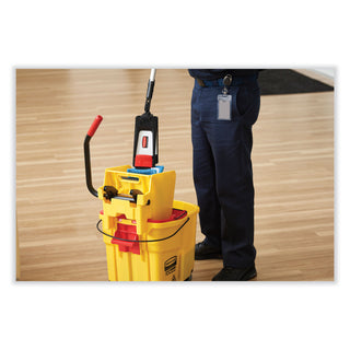 Rubbermaid® Commercial WaveBrake 2.0 Bucket/Wringer Combos, Side-Press, 35 qt, Plastic, Yellow (RCPFG758088YEL) (RCPFG758088YEL)
