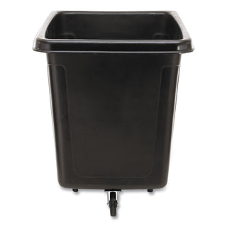 Rubbermaid® Commercial Metal Frame Cube Truck, Rectangular, Polyethylene, 400lb Cap, 12 cu. ft., Black (RCP461200BLA)