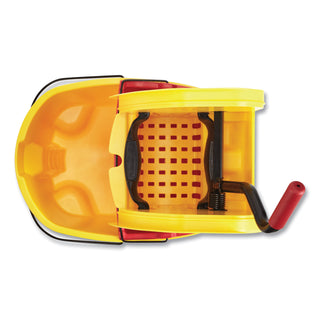 Rubbermaid® Commercial WaveBrake 2.0 Bucket/Wringer Combos, Down-Press, 35 qt, Plastic, Yellow (RCPFG757788YEL)