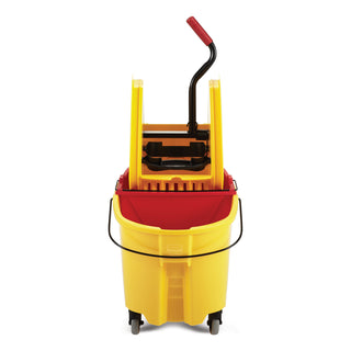 Rubbermaid® Commercial WaveBrake 2.0 Bucket/Wringer Combos, Down-Press, 35 qt, Plastic, Yellow (RCPFG757788YEL)