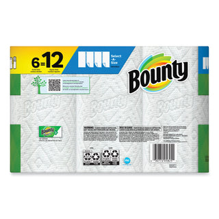 Bounty® Select-a-Size Kitchen Roll Paper Towels, 2-Ply, 6 x 11, White, 90 Sheets/Double Roll, 6 Rolls/Carton (PGC05825)