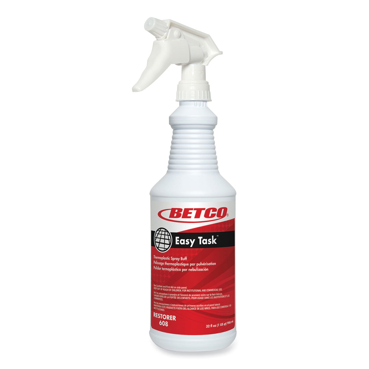 Betco Easy Task Thermoplastic Spray Buff - Ready-To-Use - 32 fl oz (1 quart) - Clean Bouquet Scent - 12 / Carton - Durable, Slip Resistant, Versatile - Green, Milky Green, Clear