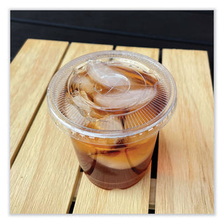 Boardwalk® Crystal-Clear Cold Cup Straw-Slot Lids, Fits 9 oz Squat/12 oz PET Cups, 100/Pack (BWKPET912STRAPK)