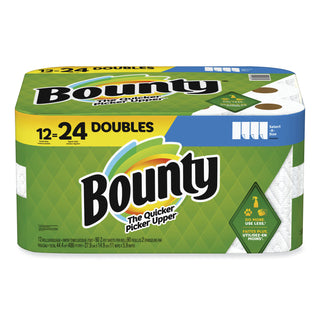 Bounty® Select-a-Size Kitchen Roll Paper Towels, 2-Ply, 5.9 x 11, White, 90 Sheets/Double Roll, 12 Rolls/Carton (PGC15705)