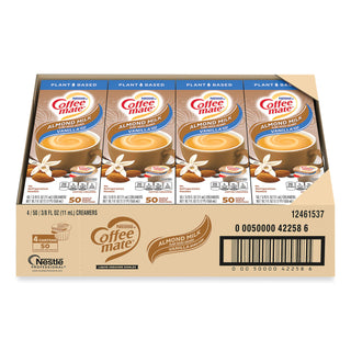 Coffee mate® Plant-Based Almond Milk Non-Dairy Liquid Creamer Singles, Natural Vanilla, 0.38 oz Tubs, 200/Carton (NES42258CT)