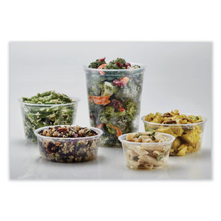 Fabri-Kal® Microwavable Deli Containers, 12 oz, 4.6 Diameter x 2.3 h, Clear, Plastic, 500/Carton (PK12SCL)