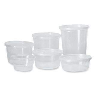 Fabri-Kal® Microwavable Deli Containers, 12 oz, 4.6 Diameter x 2.3 h, Clear, Plastic, 500/Carton (PK12SCL)