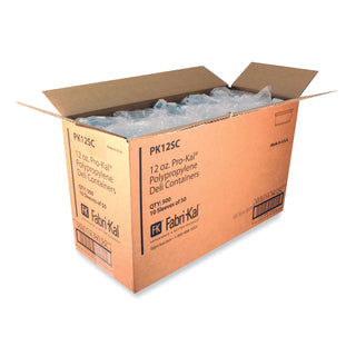 Fabri-Kal® Microwavable Deli Containers, 12 oz, 4.6 Diameter x 2.3 h, Clear, Plastic, 500/Carton (PK12SCL)