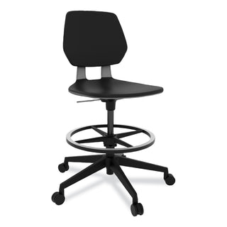 Safco® Commute Extended Height Task Chair, Up to 275 lb, 22.25" to 32.25" Seat Height, Black Seat/Back/Base (SAF7827BL)