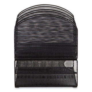 Safco® Onyx Mesh Desk Organizer, 2 Horizontal/6 Upright Sections, Letter Size, 13.25 x 11.32 x 13.32, Black (SAF3214BLKD)