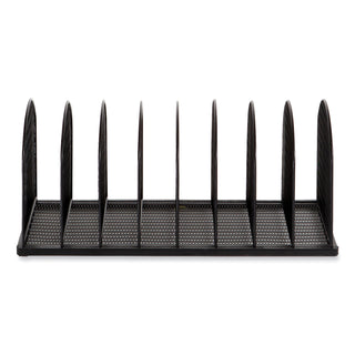 Safco® Onyx Mesh Desk Organizer, 8 Upright Sections, Letter to Legal Size Files, 19.25 x 10.87 x 8.5, Black (SAF3212BLKD)